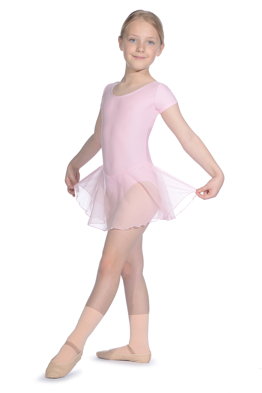 Roch Valley Leotard with attached skirt - pink - full length