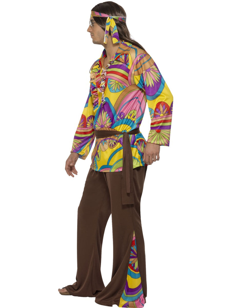 Psychedelic Hippie Man Costume, Multi-Coloured