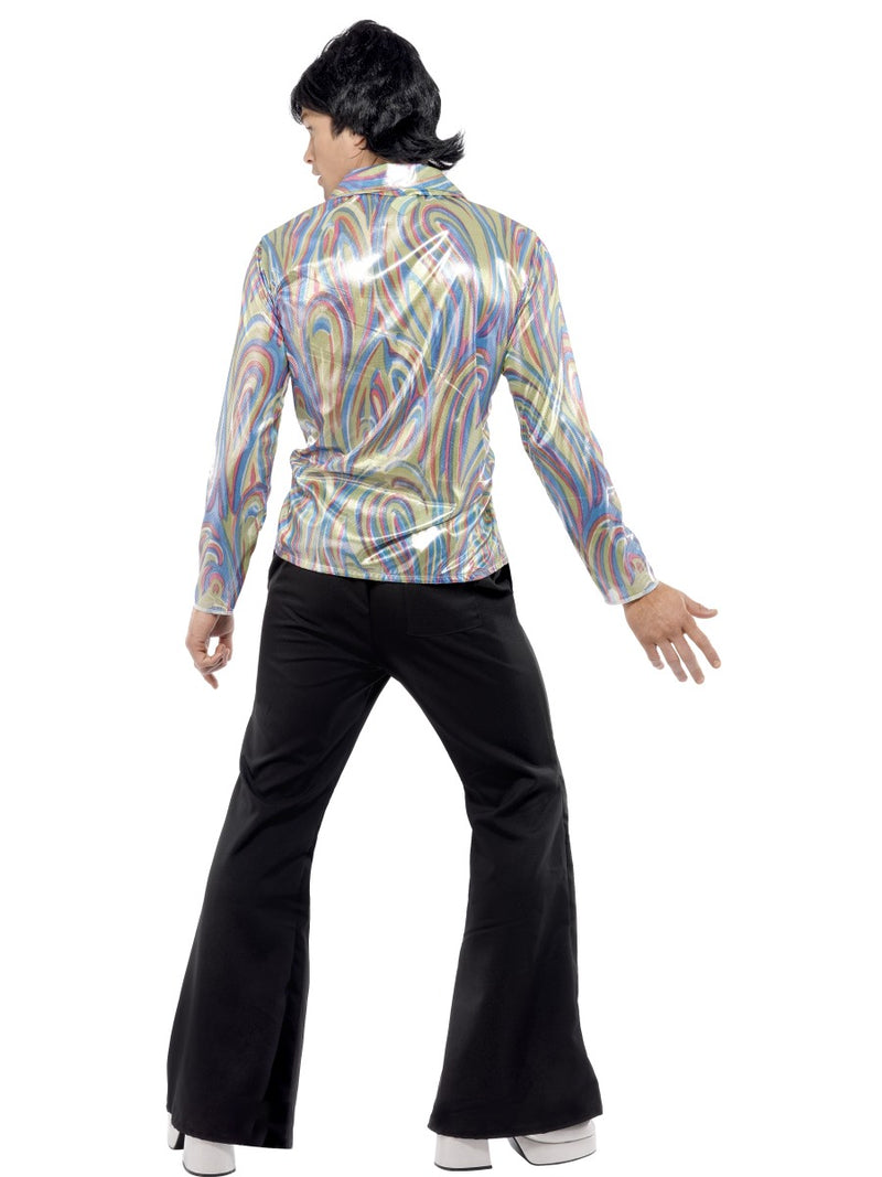 70S Retro Costume, Black and Psychedelic Pattern