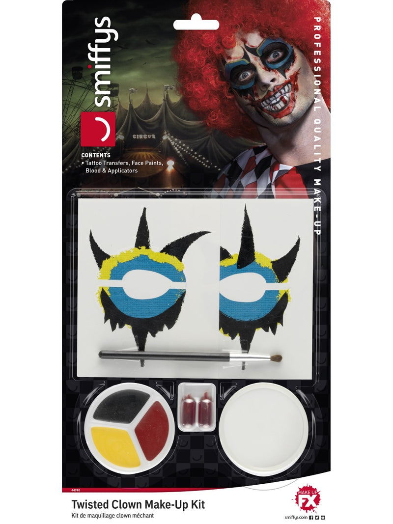 Twisted Clown Make-Up Kit, with Tattoo Transfers