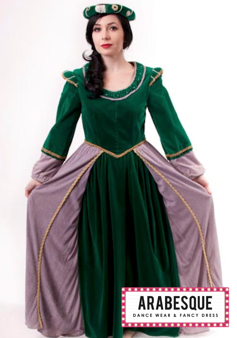 Green and Grey Elizabethan Dress