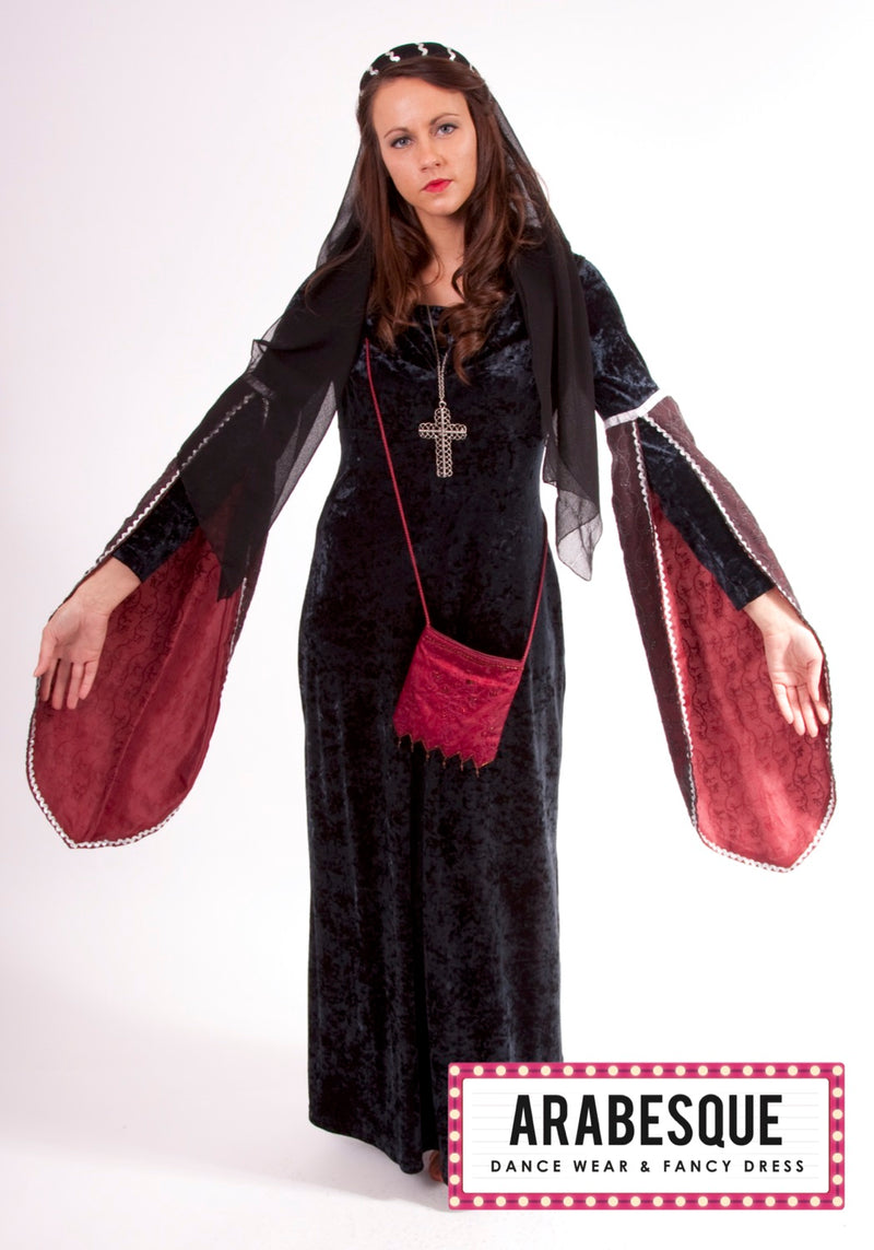 Ladies Black Medieval Dress