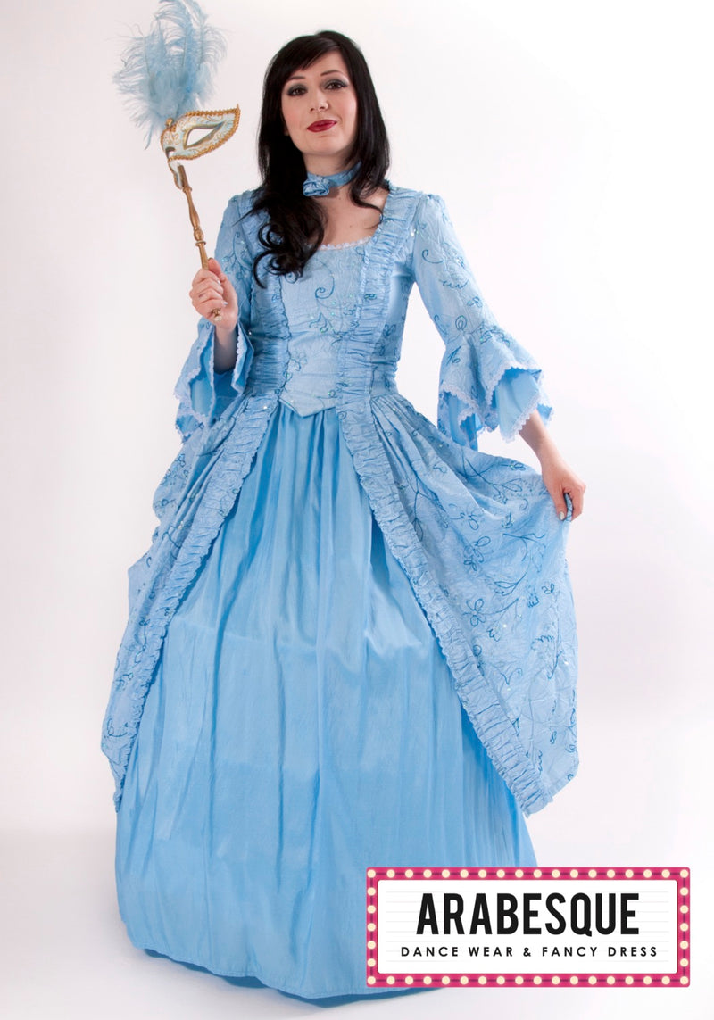 Marie Antoinette Costume: Long Blue Dress
