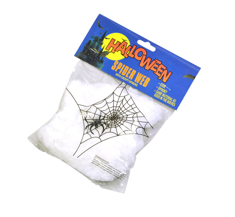 Spider web wool with plastic spider