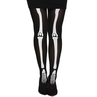 Tights with skeleton design
