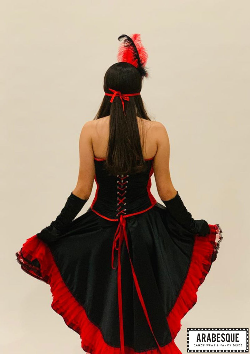 Burlesque | Dancer | Mask | Red | Black | Costume | Hire