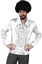 Men's White Satin Disco Shirt